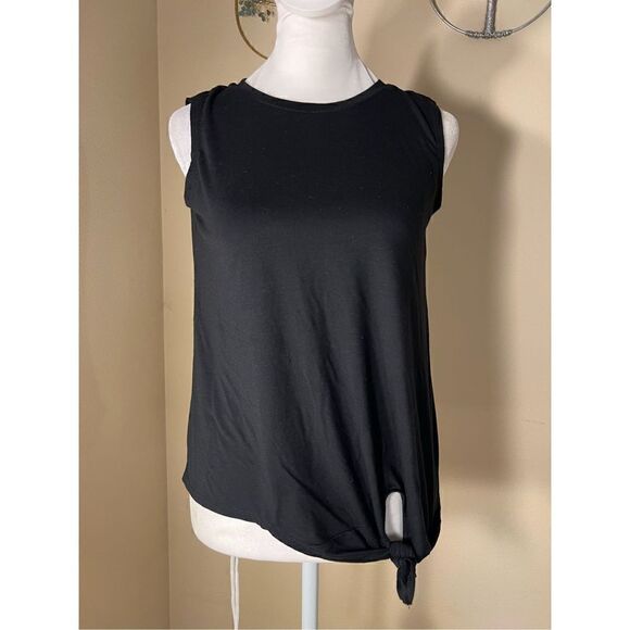 Old Navy Black Keyhole Back Tie Front Top Girls Large 10 - 12 - Picture 1 of 7